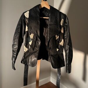 Vintage leather multicolored scales